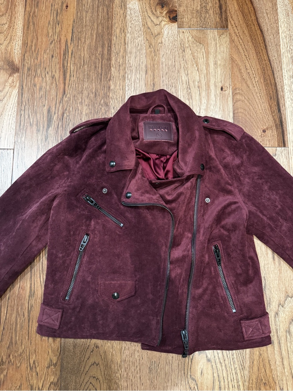 Blanknyc, Women's Suede Moto Jacket - Burgundy